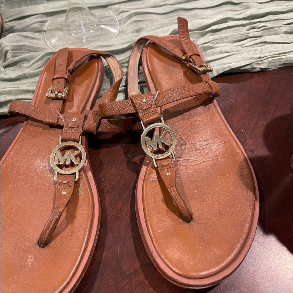 Michael Kors Tan Leather Sandals